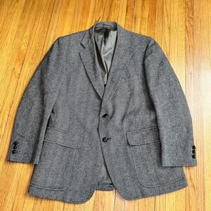 American Craftsman Blazer Mens 40 Herringbone Black Wool Sport Coat